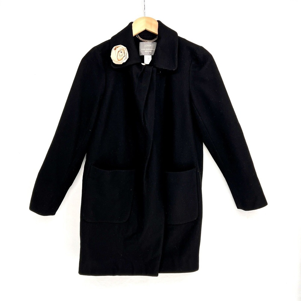 J.Crew Nello Gori Wool Cashmere Black Cocoon Coat Dressy